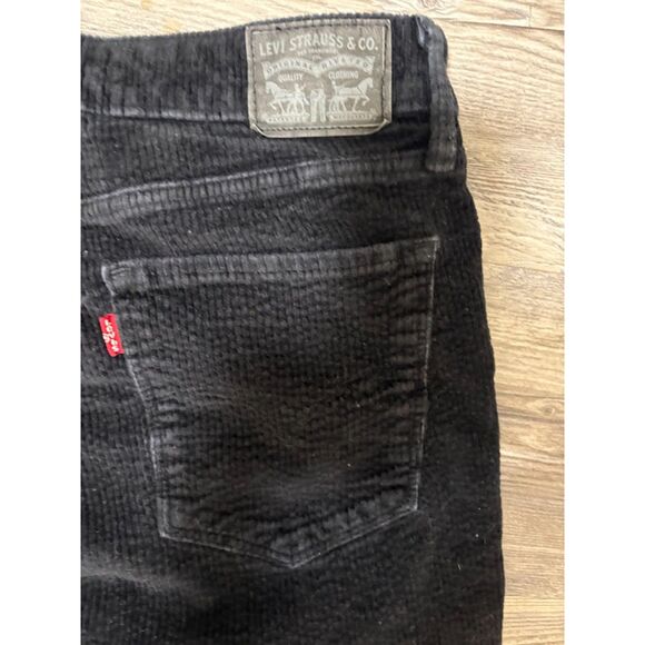Levi's 721 Jeans 32x30 Black Corduroy Mid Rise Straight Fit Preppy Casual Pants - Picture 6 of 9